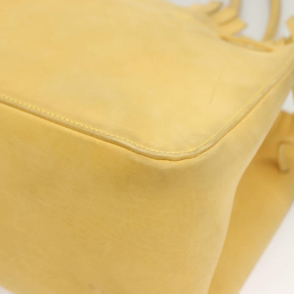 Salvatore Ferragamo Tote Bag Suede Yellow Auth bs26661