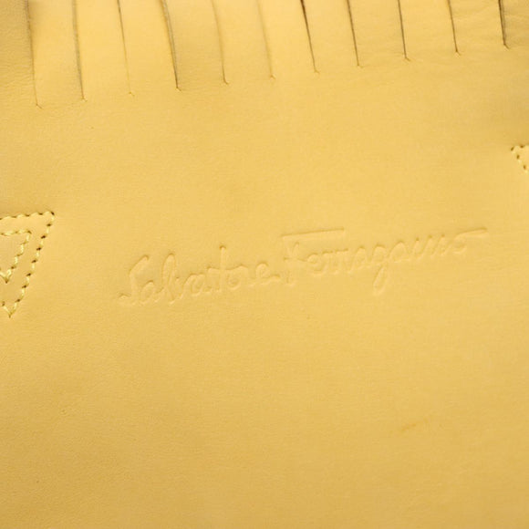Salvatore Ferragamo Tote Bag Suede Yellow Auth bs26661