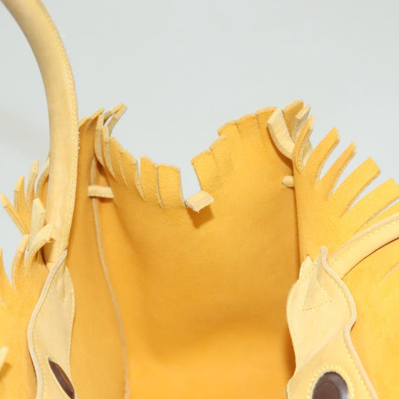 Salvatore Ferragamo Tote Bag Suede Yellow Auth bs26661