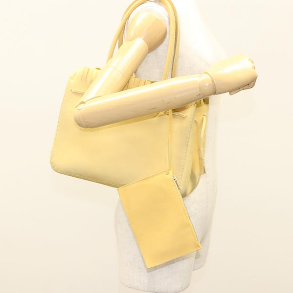 Salvatore Ferragamo Tote Bag Suede Yellow Auth bs26661