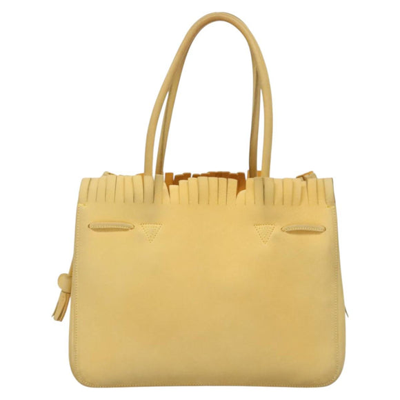 Salvatore Ferragamo Tote Bag Suede Yellow Auth bs26661