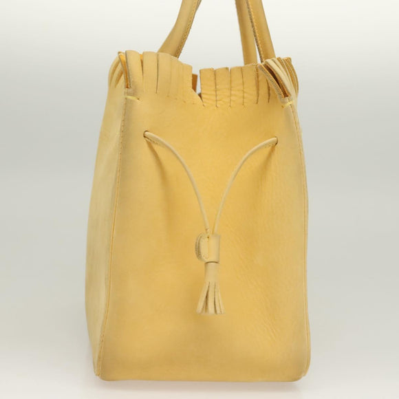 Salvatore Ferragamo Tote Bag Suede Yellow Auth bs26661