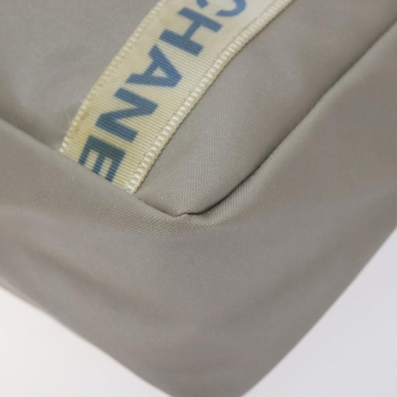 CHANEL Tote Bag PVC Canvas Greige Silver CC Auth bs26664