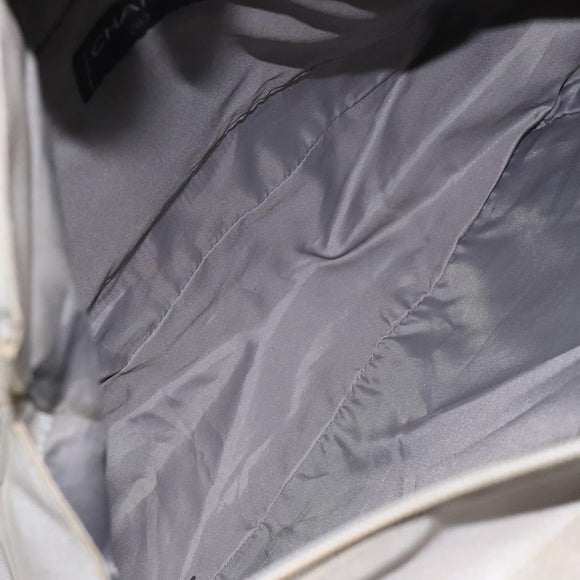 CHANEL Tote Bag PVC Canvas Greige Silver CC Auth bs26664