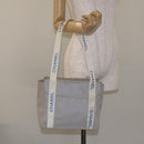 CHANEL Tote Bag PVC Canvas Greige Silver CC Auth bs26664-22