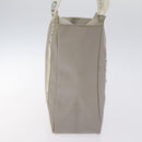 CHANEL Tote Bag PVC Canvas Greige Silver CC Auth bs26664-5
