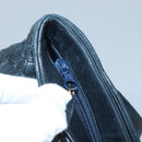 BALLY Shoulder Bag Leather Navy Gold Auth bs26667-14