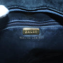 BALLY Shoulder Bag Leather Navy Gold Auth bs26667-18