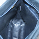 BALLY Shoulder Bag Leather Navy Gold Auth bs26667-18