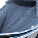 BALLY Shoulder Bag Leather Navy Gold Auth bs26667-20