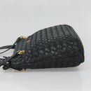 BALLY Shoulder Bag Leather Navy Gold Auth bs26667-4