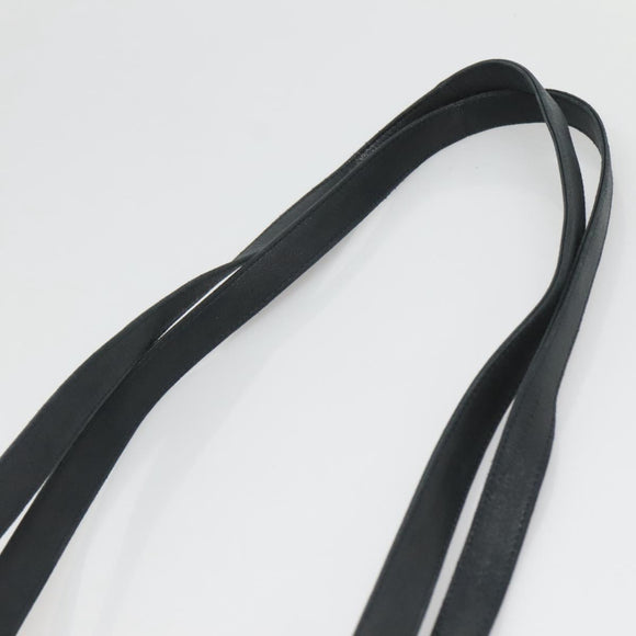 BALLY Shoulder Bag Leather Navy Gold Auth bs26667