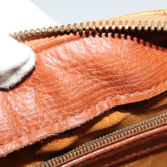 MCM Logogram Vicetos Hand Bag PVC Leather 2way Brown Gold Auth bs26669