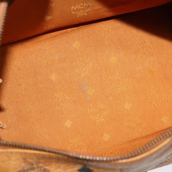 MCM Logogram Vicetos Hand Bag PVC Leather 2way Brown Gold Auth bs26669