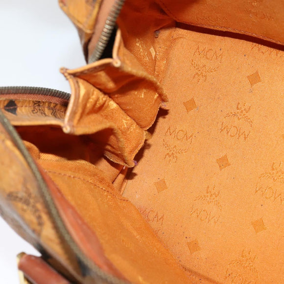 MCM Logogram Vicetos Hand Bag PVC Leather 2way Brown Gold Auth bs26669