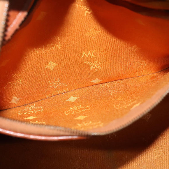 MCM Logogram Vicetos Hand Bag PVC Leather 2way Brown Gold Auth bs26669