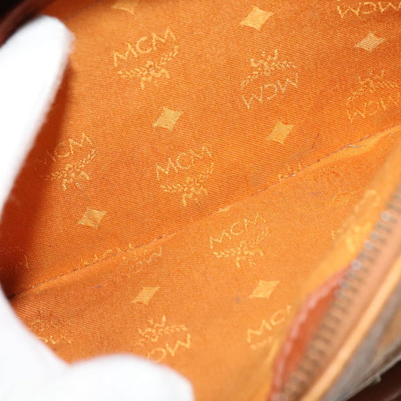 MCM Logogram Vicetos Hand Bag PVC Leather 2way Brown Gold Auth bs26669