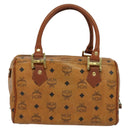 MCM Logogram Vicetos Hand Bag PVC Leather 2way Brown Gold Auth bs26669-2