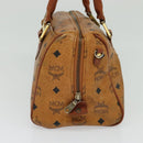 MCM Logogram Vicetos Hand Bag PVC Leather 2way Brown Gold Auth bs26669-3