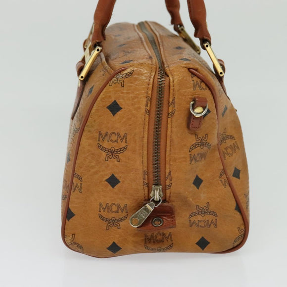MCM Logogram Vicetos Hand Bag PVC Leather 2way Brown Gold Auth bs26669
