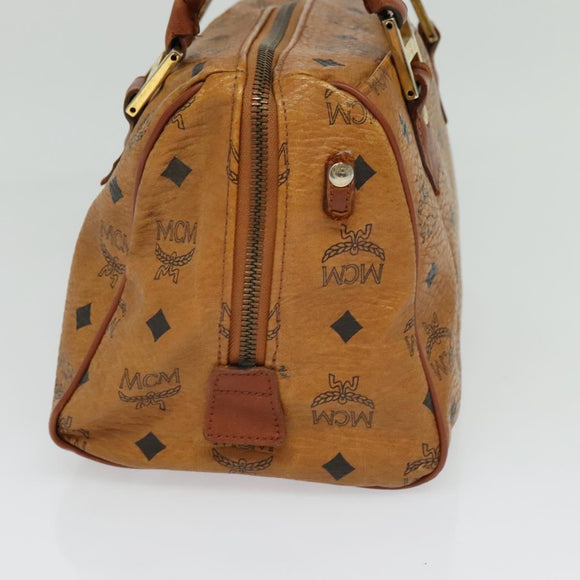 MCM Logogram Vicetos Hand Bag PVC Leather 2way Brown Gold Auth bs26669