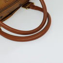 MCM Logogram Vicetos Hand Bag PVC Leather 2way Brown Gold Auth bs26669-8