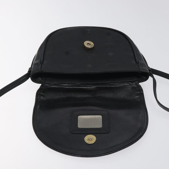 MCM Vicetos Logogram Shoulder Bag PVC Black Gold Auth bs26670