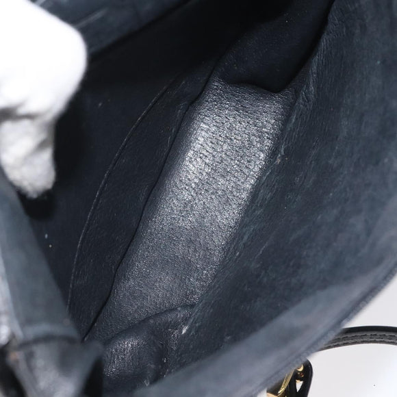 MCM Vicetos Logogram Shoulder Bag PVC Black Gold Auth bs26670