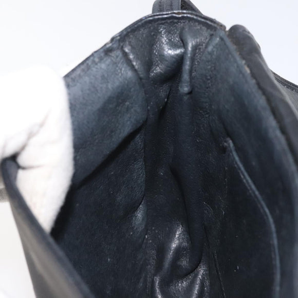 MCM Vicetos Logogram Shoulder Bag PVC Black Gold Auth bs26670