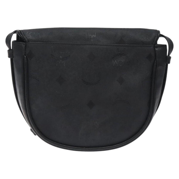 MCM Vicetos Logogram Shoulder Bag PVC Black Gold Auth bs26670