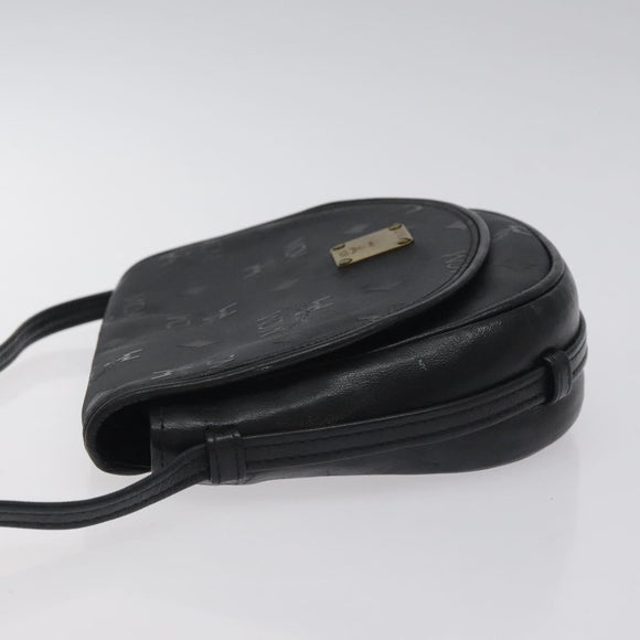 MCM Vicetos Logogram Shoulder Bag PVC Black Gold Auth bs26670