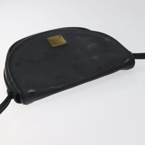 MCM Vicetos Logogram Shoulder Bag PVC Black Gold Auth bs26670