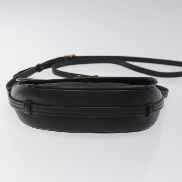 MCM Vicetos Logogram Shoulder Bag PVC Black Gold Auth bs26670