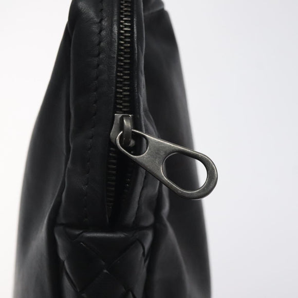 BOTTEGA VENETA INTRECCIATO Clutch Bag Leather Black Auth bs26671