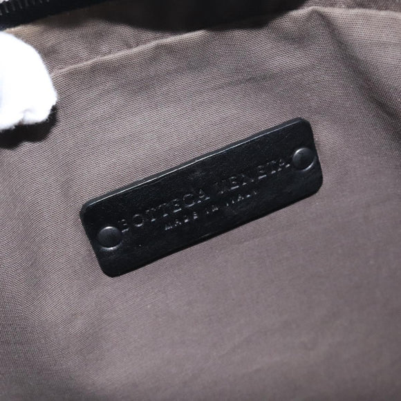 BOTTEGA VENETA INTRECCIATO Clutch Bag Leather Black Auth bs26671