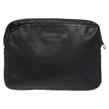 BOTTEGA VENETA INTRECCIATO Clutch Bag Leather Black Auth bs26671 - 0