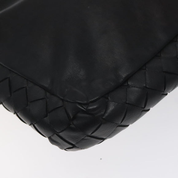 BOTTEGA VENETA INTRECCIATO Clutch Bag Leather Black Auth bs26671