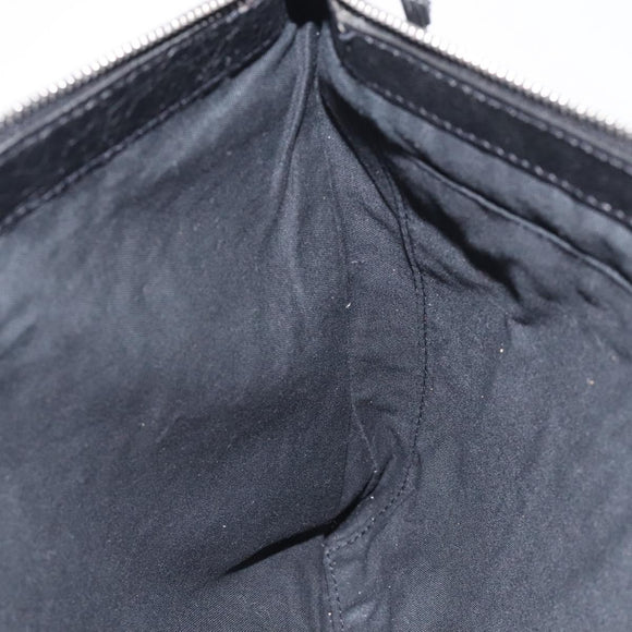 BALENCIAGA Clip L Clutch Bag Leather Black Silver 273023 Auth bs26675