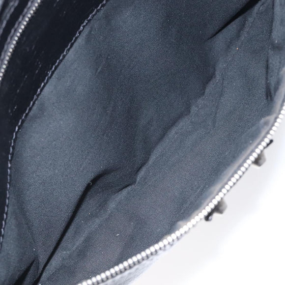 BALENCIAGA Clip L Clutch Bag Leather Black Silver 273023 Auth bs26675