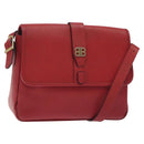 BALENCIAGA Shoulder Bag Leather Vintage Red Gold Auth bs26676-1