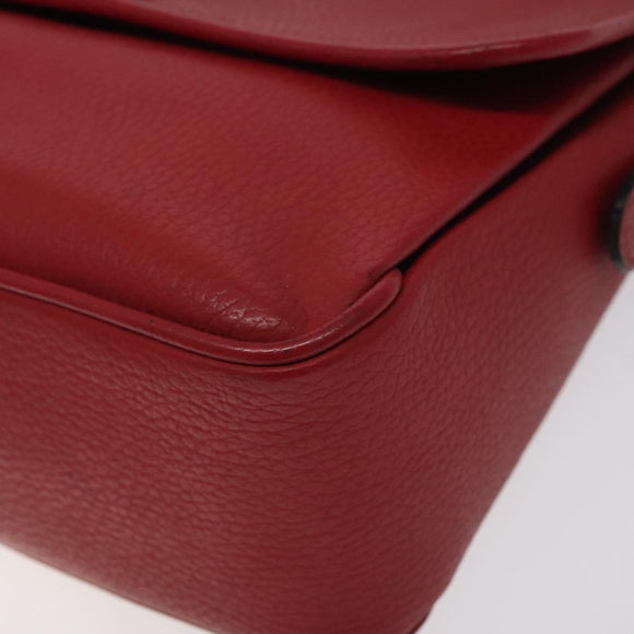 BALENCIAGA Shoulder Bag Leather Vintage Red Gold Auth bs26676