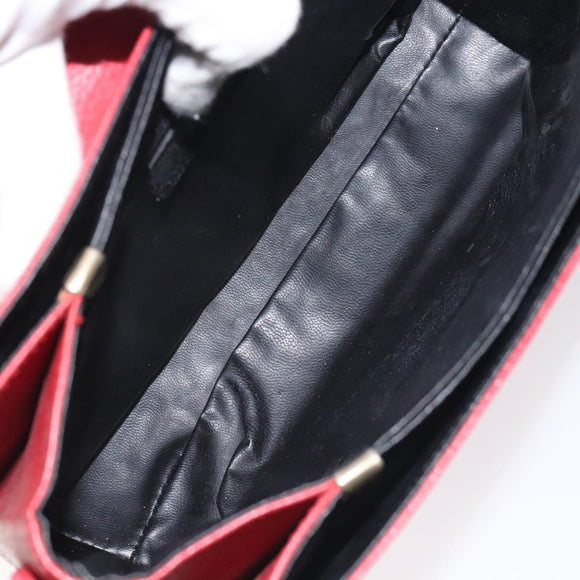 BALENCIAGA Shoulder Bag Leather Vintage Red Gold Auth bs26676