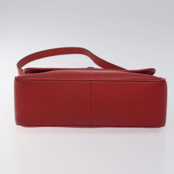 BALENCIAGA Shoulder Bag Leather Vintage Red Gold Auth bs26676