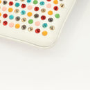 Christian Louboutin Clutch Bag Rubiposh Leather White Gold 1175134 Auth bs26678-11