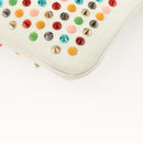 Christian Louboutin Clutch Bag Rubiposh Leather White Gold 1175134 Auth bs26678-14