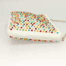 Christian Louboutin Clutch Bag Rubiposh Leather White Gold 1175134 Auth bs26678-4