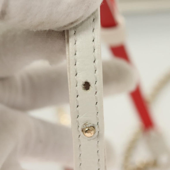 Christian Louboutin Clutch Bag Rubiposh Leather White Gold 1175134 Auth bs26678