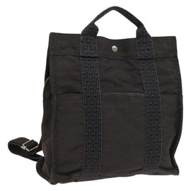 HERMES Her Line A Dos MM Backpack Canvas Gray Silver Auth bs26679