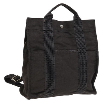 HERMES Her Line A Dos MM Backpack Canvas Gray Silver Auth bs26679