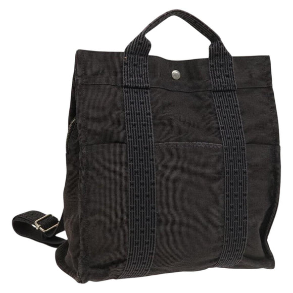 HERMES Her Line A Dos MM Backpack Canvas Gray Silver Auth bs26679